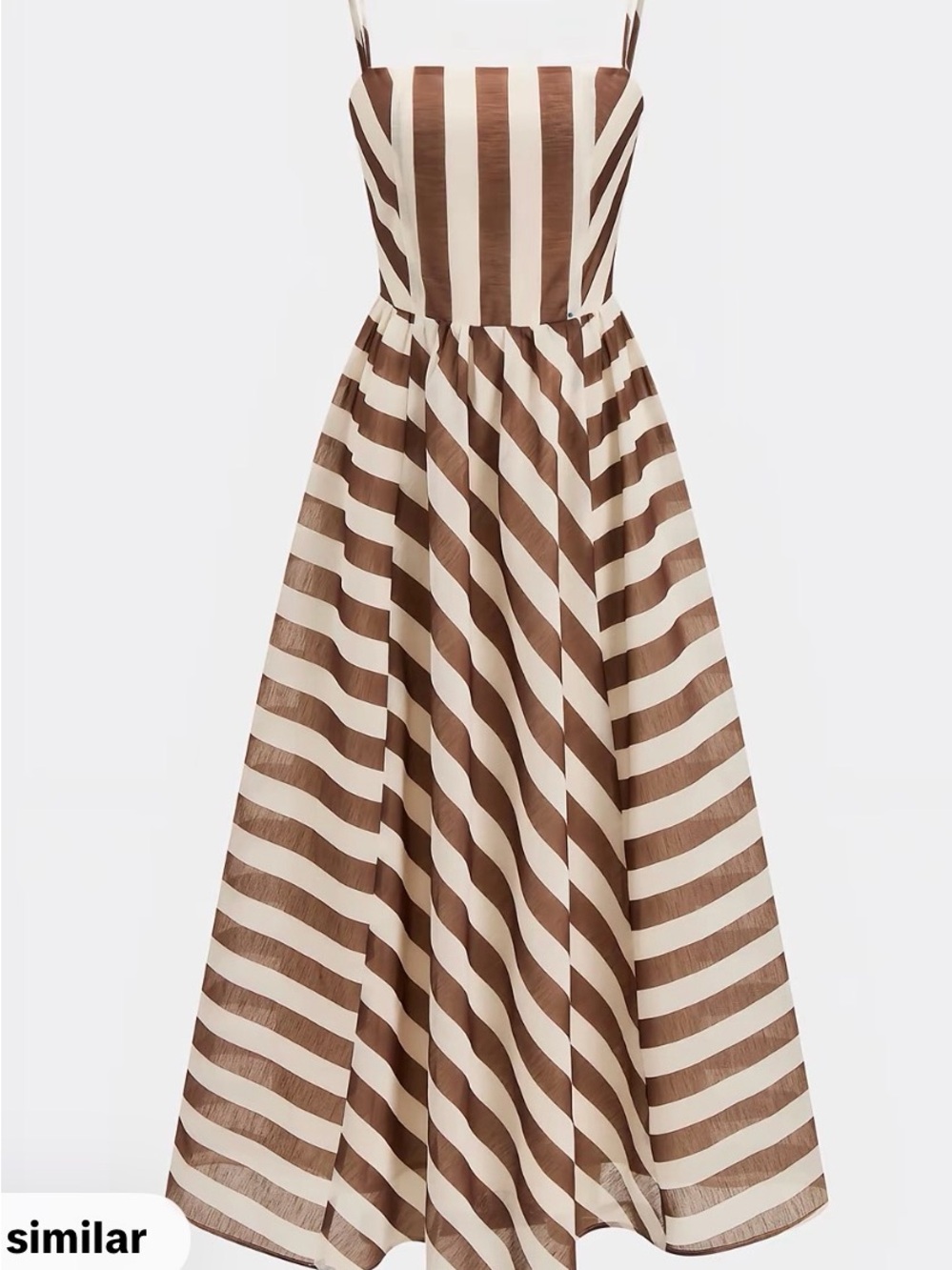 Commense Brown and Cream Striped Sundress